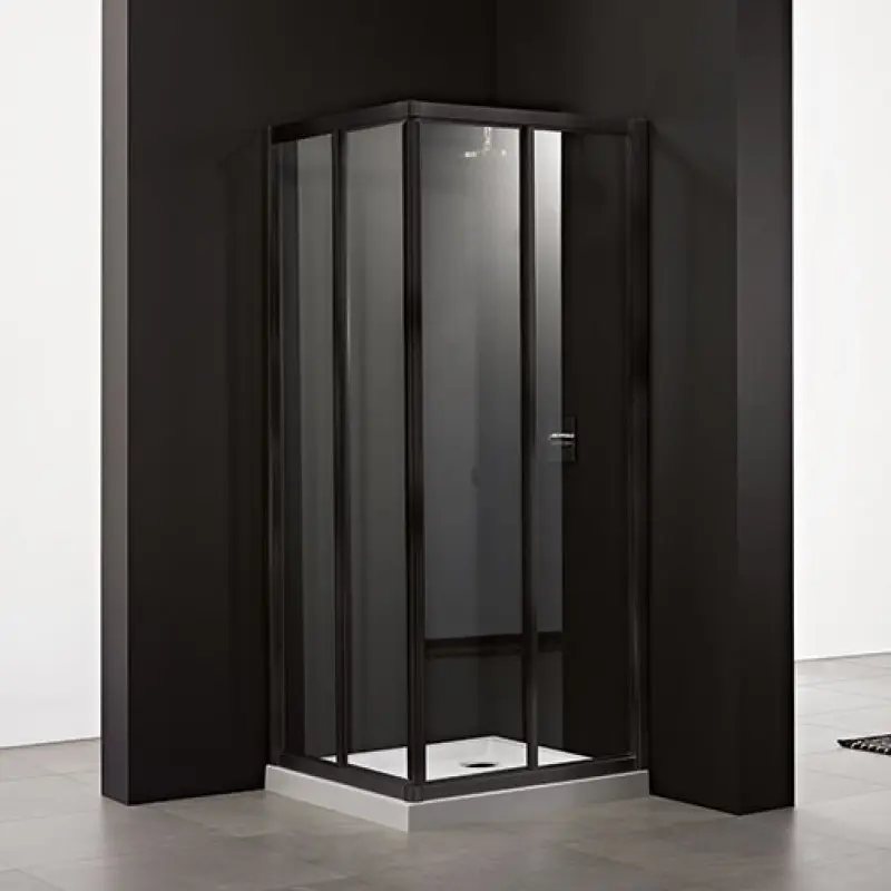 Resguardo duche canto Italbox Rita 780-800/1180-1200 x 2000 mm vidro transparente com perfil lacado preto Resguardo duche canto Italbox Rita 780-800/1180-1200 x 2000 mm vidro transparente com perfil lacado preto