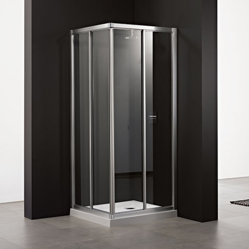 Resguardo duche canto Italbox Rita 780-800/780-800 x 2000 mm vidro transparente com perfil metalizado Resguardo duche canto Italbox Rita 780-800/780-800 x 2000 mm vidro transparente com perfil metalizado