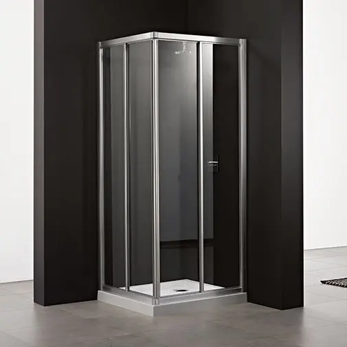 Resguardo duche canto Italbox Rita 880-900/880-900 x 2000 mm vidro transparente com perfil metalizado Resguardo duche canto Italbox Rita 880-900/880-900 x 2000 mm vidro transparente com perfil metalizado
