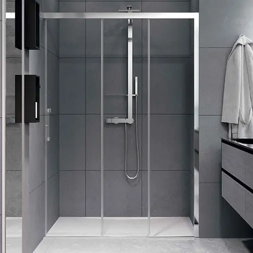 Resguardo duche vidro 3 portas 1100-1150 x 1950 mm entre paredes Resguardo duche vidro 3 portas 1100-1150 x 1950 mm entre paredes