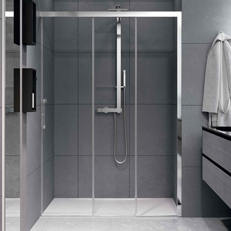 Resguardo duche vidro 3 portas 1100-1150 x 1950 mm entre paredes Resguardo duche vidro 3 portas 1100-1150 x 1950 mm entre paredes