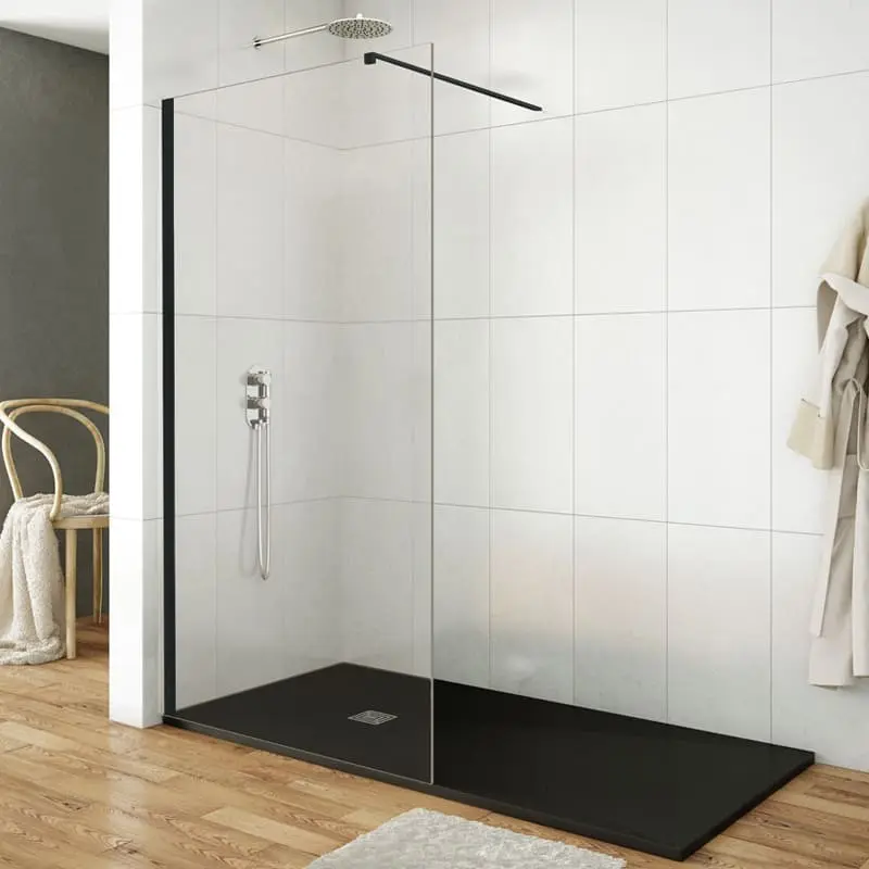 Resguardo duche vidro simples 1000 mm preto Resguardo duche vidro simples 1000 mm preto