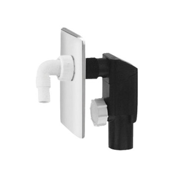 Sifão embutir 40 mm com espelho frontal aço inox para máquina lavar