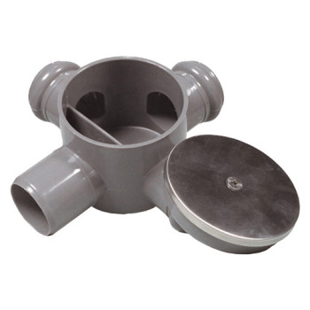 Sifão pavimento PVC Fersil 90 x 40 x 50 x 100 mm com 3 entradas e tampa Sifão pavimento PVC Fersil 90 x 40 x 50 x 100 mm com 3 entradas e tampa