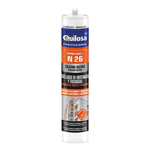 Silicone neutro Quilosa Obrasil N-26 300 ml branco para janelas e fachadas