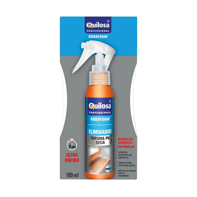 Spray eliminador Quilosa Orbafoam 100 ml para espuma PU seca Spray eliminador Quilosa Orbafoam 100 ml para espuma PU seca
