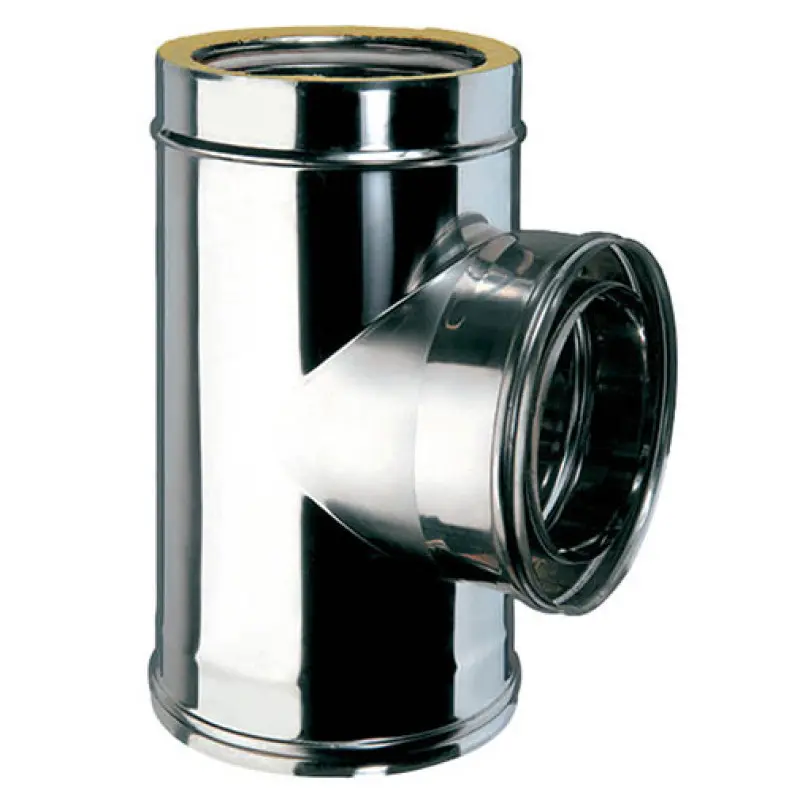 Tê 90º parede dupla inox 304 Expo Inox 150/200 mm Tê 90º parede dupla inox 304 Expo Inox 150/200 mm