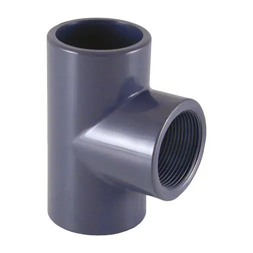 Tê 90º PVC 63 mm x 2" F para colar/roscar Tê 90º PVC 63 mm x 2" F para colar/roscar