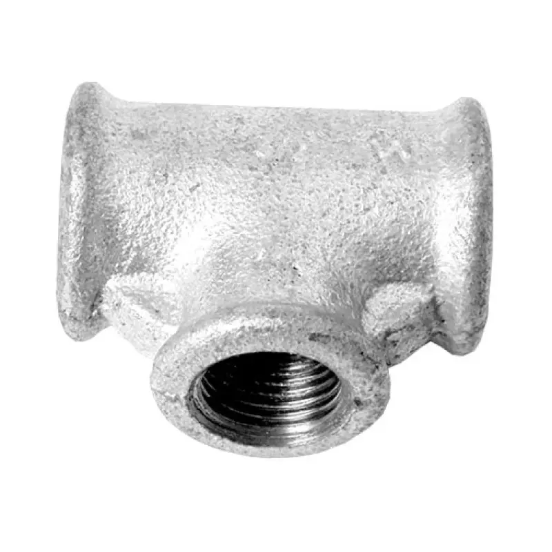 Tê redução galvanizado 2" F x 1/2" F x 2" F Tê redução galvanizado 2" F x 1/2" F x 2" F