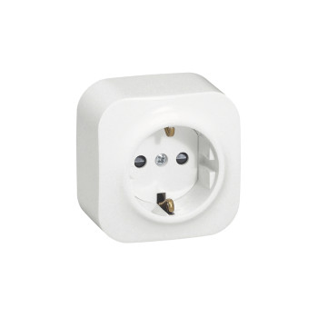 Tomada schuko Legrand Série Forix 2P+T branca com obturador Tomada schuko Legrand Série Forix 2P+T branca com obturador