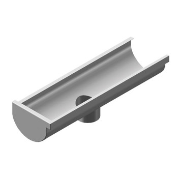 Topo chapa galvanizada 75 mm esquerdo com descarga