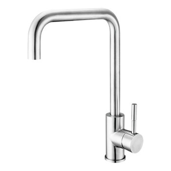 Torneira bancada inox com bica alta redonda