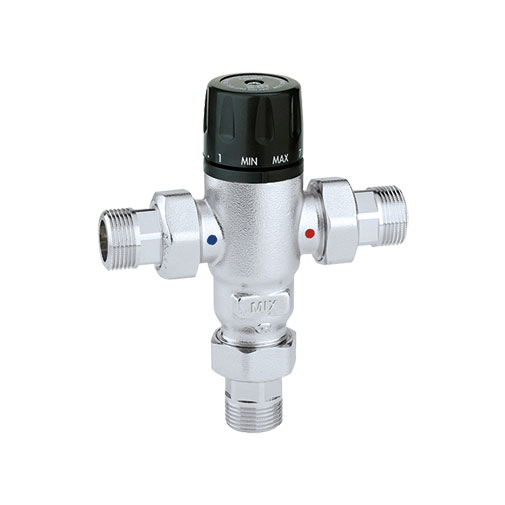 Válvula misturadora termostática Caleffi 3/4" 30 a 65ºC anticalcário com válvula retenção Válvula misturadora termostática Caleffi 3/4" 30 a 65ºC anticalcário com válvula retenção