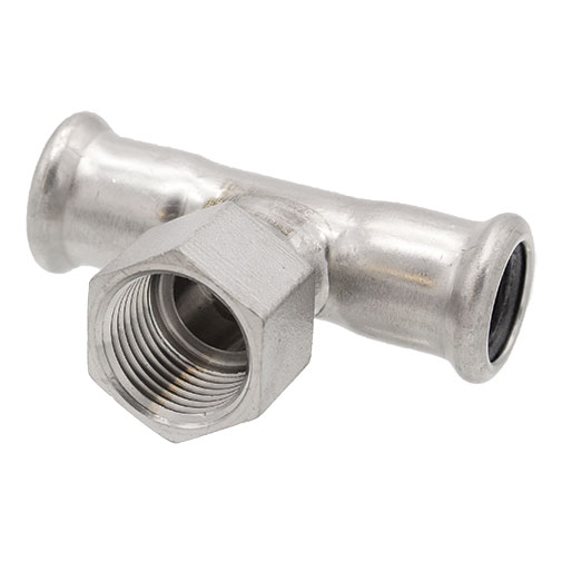 Tê redução press 54 mm x 3/4" F x 54 mm Tê redução press 54 mm x 3/4" F x 54 mm