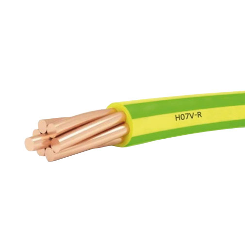 Fio elétrico rígido V H07V-R 25 mm2 verde e amarelo Fio elétrico rígido V H07V-R 25 mm2 verde e amarelo