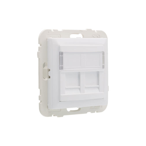 Aro Efapel Série Logus 90 branco com módulo duplo para conetores RJ 45 Aro Efapel Série Logus 90 branco com módulo duplo para conetores RJ 45