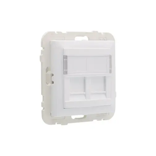 Aro Efapel Série Logus 90 branco com módulo duplo para conetores RJ 45 Aro Efapel Série Logus 90 branco com módulo duplo para conetores RJ 45