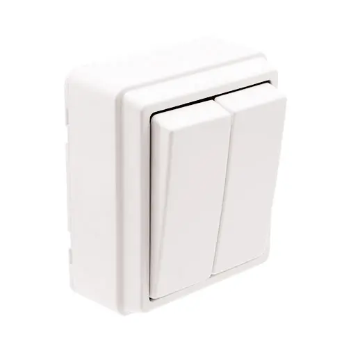 Botão duplo Efapel Série 3700 branco para persiana Botão duplo Efapel Série 3700 branco para persiana