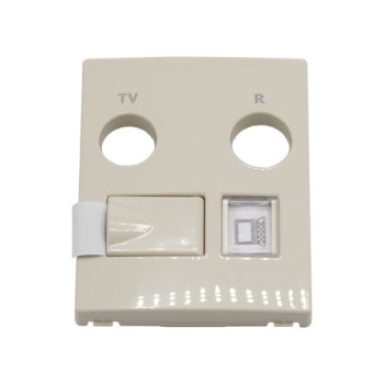 Centro Efapel Série Sirius 70 marfim para tomada R-TV-RJ45 Centro Efapel Série Sirius 70 marfim para tomada R-TV-RJ45