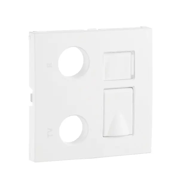 Centro tomada mista Efapel Série Logus 90 R-TV-RJ 45/R-TV-RJ 45-FO marfim