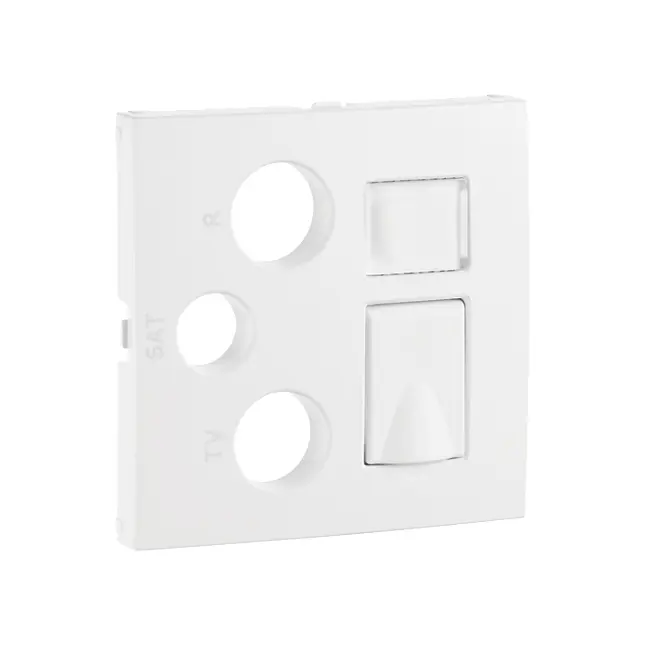 Centro tomada mista Efapel Série Logus 90 R-TV-SAT-RJ 45/R-TV-SAT-RJ 45-FO branco