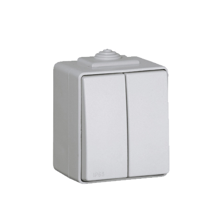 Comutador escada duplo Efapel Série 48 cinzento Comutador escada duplo Efapel Série 48 cinzento
