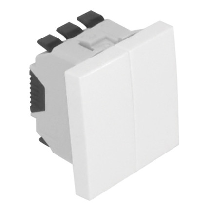 Comutador lustre Efapel Série Quadro 45 2 módulos branco Comutador lustre Efapel Série Quadro 45 2 módulos branco