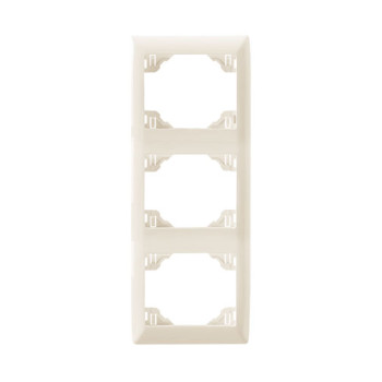 Espelho triplo vertical Efapel Série Sirius 70 marfim