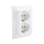 Tomada dupla schuko monobloco Efapel Série Logus 90 branco com obturador