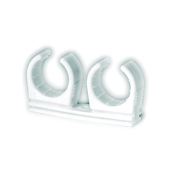 Abraçadeira dupla PP 20-22 mm branca