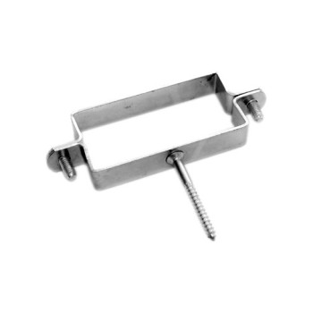 Abraçadeira retangular 100 x 50 mm com parafuso para caleiras