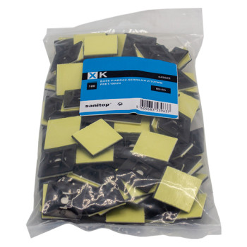 Base 27 x 27 mm para abraçadeira serrilha preta