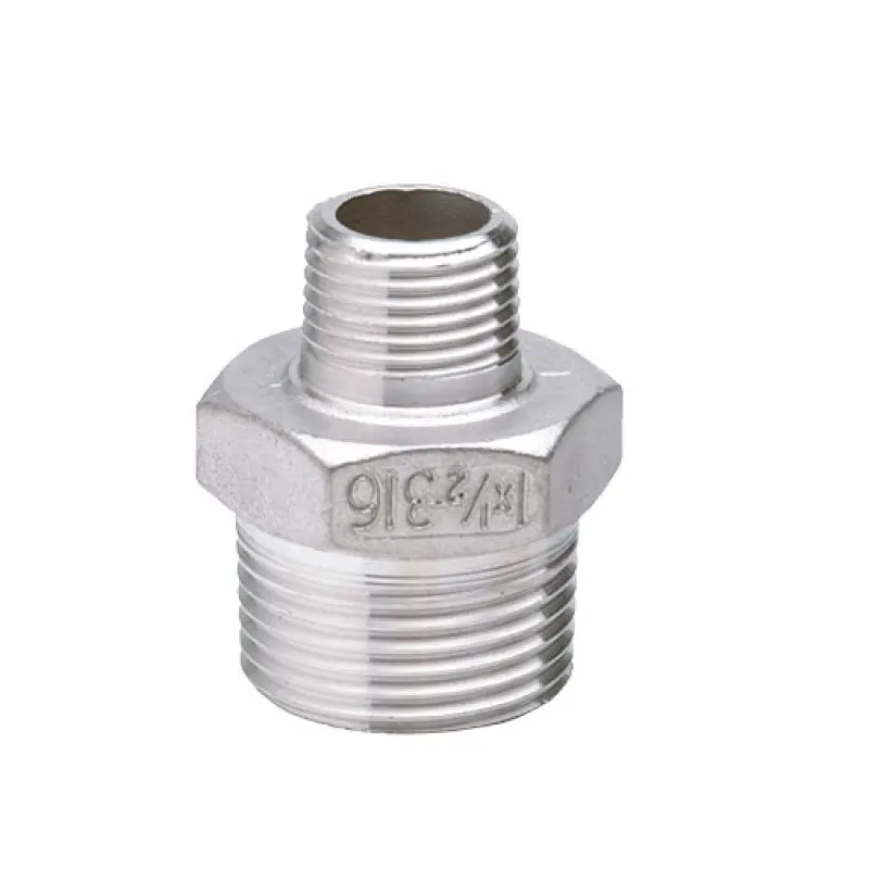 Casquilho duplo redução inox Atusa 1/2" M x 3/8" M Casquilho duplo redução inox Atusa 1/2" M x 3/8" M