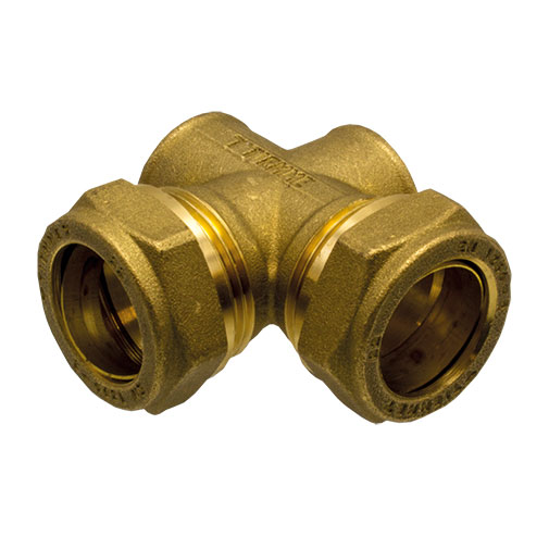 Cruzeta compressão latão 22 x 22 mm / 1/2" x 1/2" Cruzeta compressão latão 22 x 22 mm / 1/2" x 1/2"