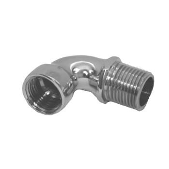 Curva latão 1/2" M x 1/2" F cromada