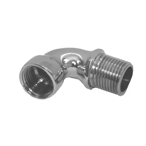 Curva latão 1/2" M x 1/2" F cromada