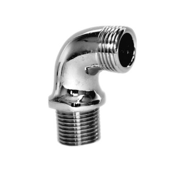 Curva latão 3/4" M x 3/4" M cromada