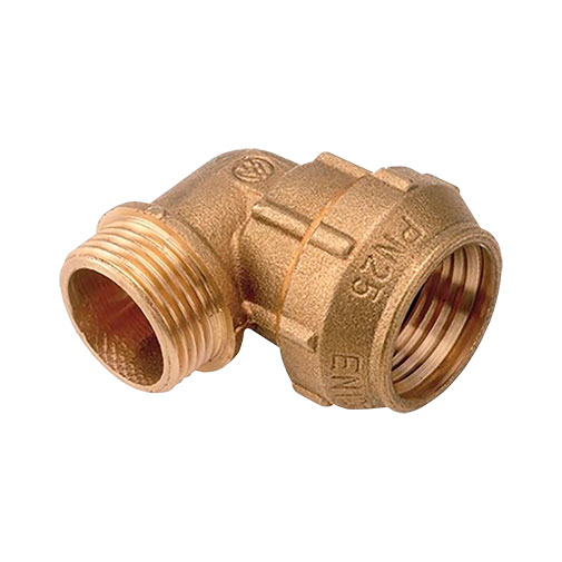 Joelho 90º de aperto latão 1.1/2" M x 50 mm Joelho 90º de aperto latão 1.1/2" M x 50 mm