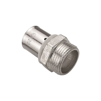 Casquilho press metálico 20 mm x 1/2" M com porca fixa