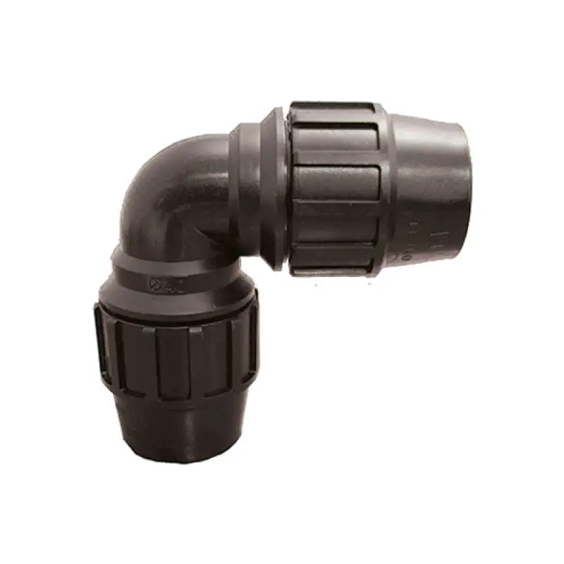 Joelho 90º de aperto PE Tecnoagua 90 mm Joelho 90º de aperto PE Tecnoagua 90 mm