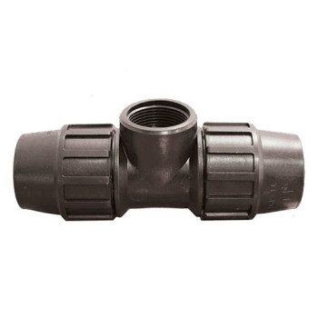 Tê de aperto PE Tecnoagua 63 mm x 2" F x 63 mm Tê de aperto PE Tecnoagua 63 mm x 2" F x 63 mm