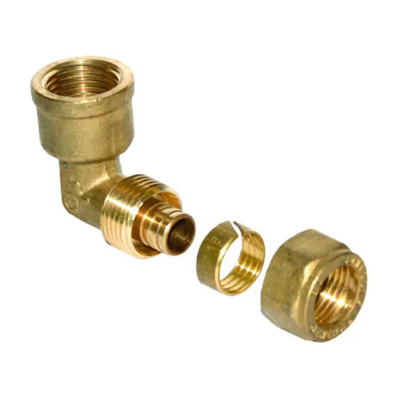 Joelho General Fittings 3/4" F x (16 x 2,0) mm para tubo PEX Joelho General Fittings 3/4" F x (16 x 2,0) mm para tubo PEX