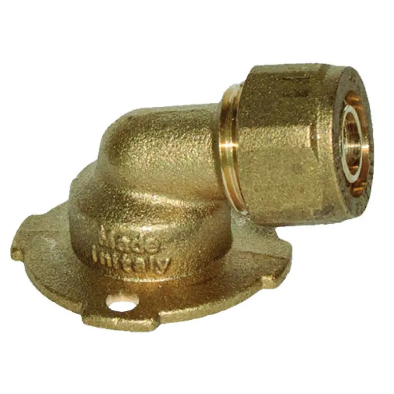 Joelho terminal 100º General Fittings 1/2" x (12 x 2,0) mm com adaptador para tubo PEX Joelho terminal 100º General Fittings 1/2" x (12 x 2,0) mm com adaptador para tubo PEX