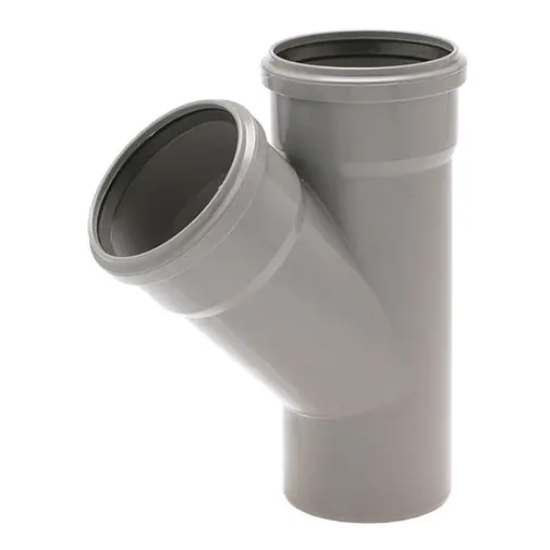 Forquilha redução 45º PVC 200 x 125 mm PN4 com anel Forquilha redução 45º PVC 200 x 125 mm PN4 com anel