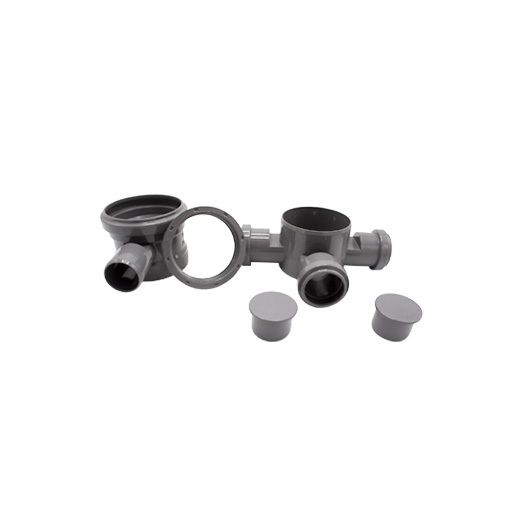 Sifão pavimento PVC 90 mm com 3 entradas 40 mm e 1 saída orientável 50 mm Sifão pavimento PVC 90 mm com 3 entradas 40 mm e 1 saída orientável 50 mm