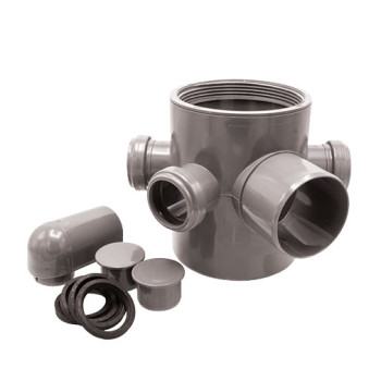 Sifão pavimento PVC Fersil 125 x 40 x 75 x 160 mm com 5 entradas sem tampa Sifão pavimento PVC Fersil 125 x 40 x 75 x 160 mm com 5 entradas sem tampa