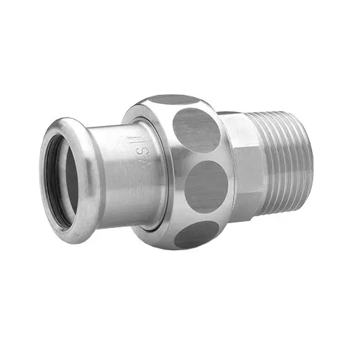 Junção transição press Sanha 8333G 22 mm x 3/4" M