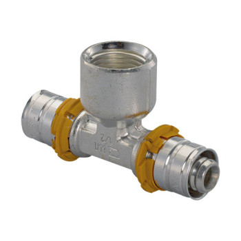 Tê press Uponor 25 mm x 3/4" F x 25 mm