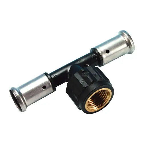 Tê transição sintético press Henco 26 mm x 1/2" F x 26 mm Tê transição sintético press Henco 26 mm x 1/2" F x 26 mm