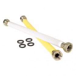 Ligação flexível inox Sosiflex 3/4" FF 100-170 mm amarela